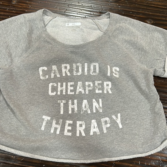 Cardio is cheaper than therapy half sweatshirt. Size M. - Picture 6 of 6